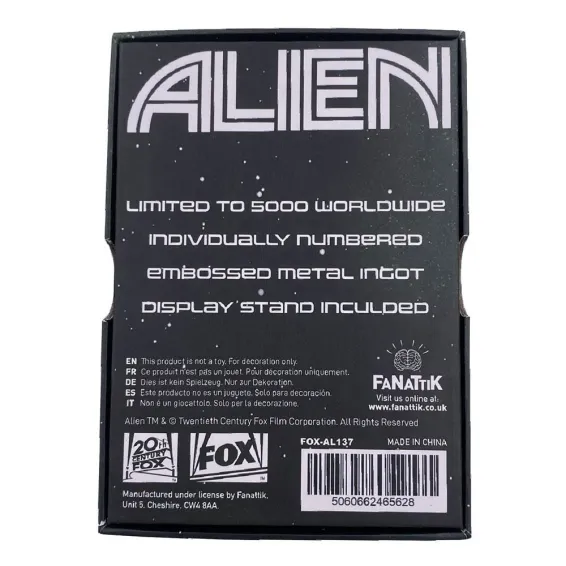 Plaque décorative Fanatik Alien - Lingot Iconic Scene Collection Xenomorph Antique Limited Edition 4