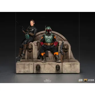 Figura Iron Studios Star Wars: The Mandalorian - BDS Deluxe Art Scale 1/10 Boba Fett & Fennec on Throne