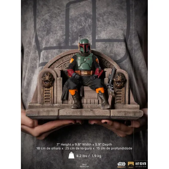 Star Wars: The Mandalorian - Deluxe Art Scale 1/10 - Boba Fett on Throne Figure Iron Studios - 12