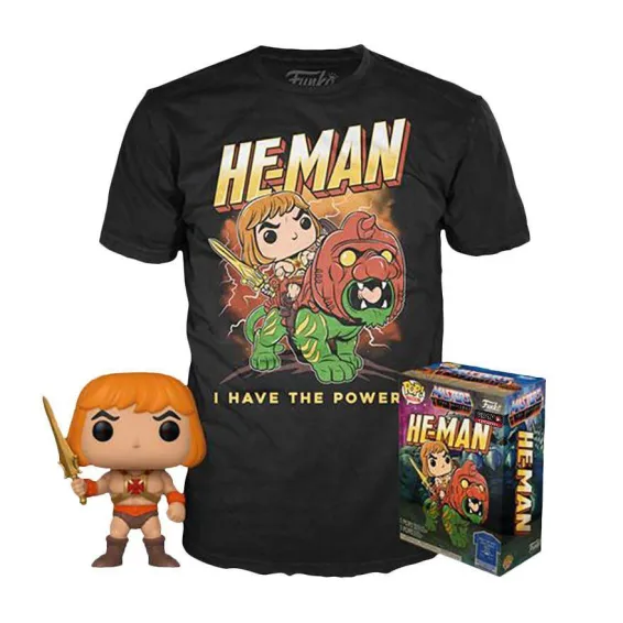 Figura Funko Masters of the Universe - POP! & T-Shirt He-Man GITD