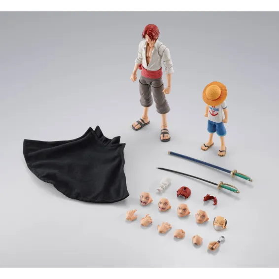 One Piece - S.H. Figuarts - Figura Shanks & Monkey D. Luffy Childhood Ver. PREPEDIDO Tamashii Nations - 10