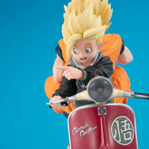 Dragon Ball Z - Desktop Real McCoy Ex - Figurine Super Saiyan Son Goku & Super Saiyan Son Gohan & Motorbike PRÉCOMMANDE Megahous