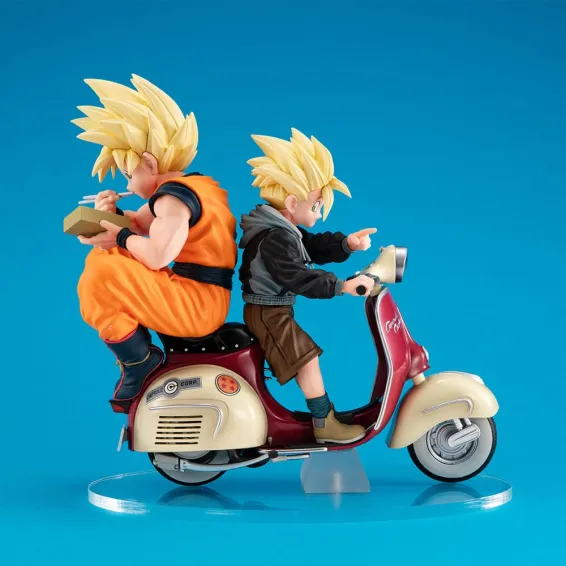 Dragon Ball Z - Desktop Real McCoy Ex - Figura Super Saiyan Son Goku & Super Saiyan Son Gohan & Motorbike PREPEDIDO Megahouse - 