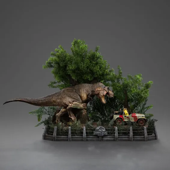 Jurassic Park - Demi Art Scale 1/20 - Figura T-Rex Chase PREPEDIDO Iron Studios - 4