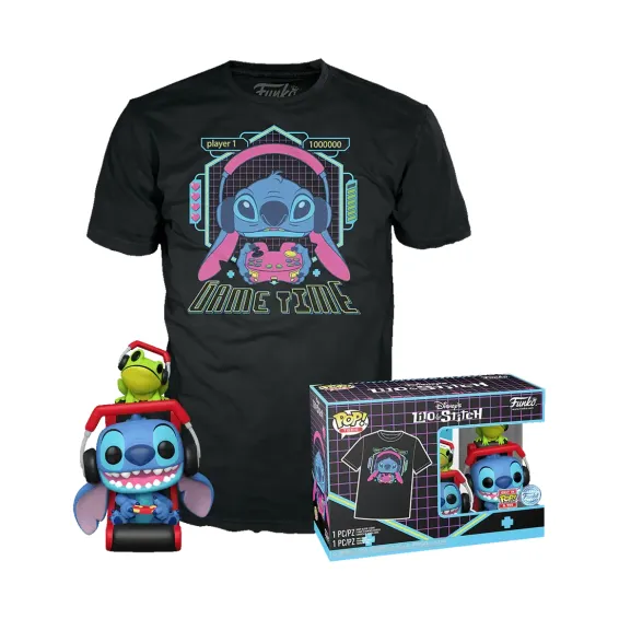 Disney Lilo & Stitch - POP! & T-Shirt Figurine Gamer Stitch 1564 PRÉCOMMANDE Funko - 1